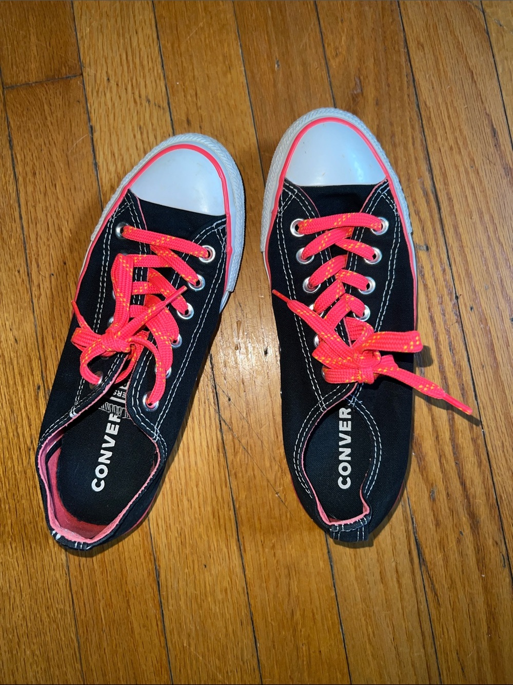 Converse Womens Canvas Sneakers with Pink Accents